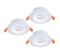 Eglo Lot de 3 spots LED encastrables Calonge RGB, plafonnier plat avec