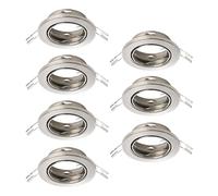 Eglo Lot de 7 spots encastrables Agulo, lampes orientables, luminaire encastré sans ampoule, éclairage de plafond, acier argenté, douille GU10, Ø 8,6 cm