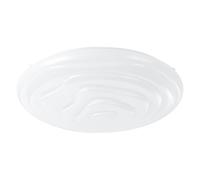 Eglo Luminaire plafonnier avec décor Battistona, panneau LED dimmable avec | télécommande, lampe de plafond pour couloir et cuisine, plastique et métal blanc, blanc chaud-froid, Ø 48 cm