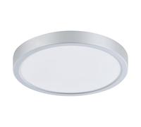 Plafonnier LED rond cuisine argent plafonnier couloir salon, acier plastique, 20,5W 2400lm blanc chaud, DxH 28,5 x 2,8