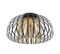 Eglo Luminaire plafonnier Encinitos, lustre en métal noir et laiton brossé