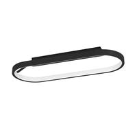 Eglo Luminaire plafonnier LED Codriales, lampe de plafond dimmable, lampe de salon ovale au design minimaliste, aluminium noir et plastique blanc, blanc chaud, 79 cm