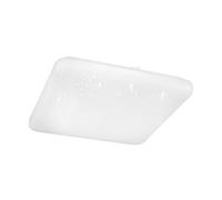 Eglo Luminaire plafonnier LED Pogliola, lampe de plafond avec effet crystal et dip switch, éclairage cuisine, panneau en métal et plastique en blanc, blanc chaud - neutre - froid, 43x43 cm