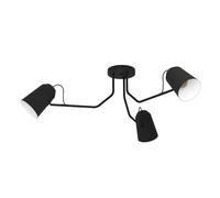 Plafonnier LORETO E27 3X25W en acier noir et blanc D1145mm