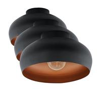 Eglo Luminaire plafonnier Mogano 2, lampe de plafond minimaliste pour salon (Lot de 3)
