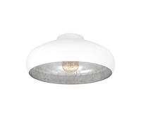 Eglo Plafonnier MOGANO E27 94548 – Acier blanc et argent, 1x60W, D400 mm
