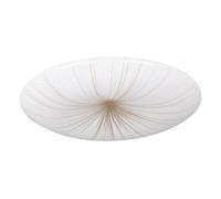Eglo Luminaire plafonnier Nieves 1, Ø 31 cm, panneau LED effet cristal | lampe de plafond pour couloir, cuisine et chambre, métal et plastique blanc et doré, blanc chaud