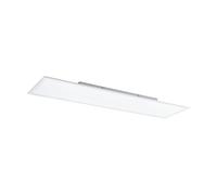 Eglo Luminaire plafonnier Salobrena-B, panneau LED en métal et plastique | blanc, lampe de plafond dimmable (chaud - froid), RGB, couleur lumière réglable avec télécommande, 120 x 30 cm