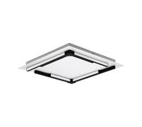 Eglo Luminaire plafonnier Zampote, panneau LED dimmable, lampe de plafond | carrée en acier, aluminium et plastique blanc et noir, applique murale pour cuisine et couloir, blanc chaud, 38 x 38 cm