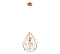 Eglo Lustre CARLTON, 1 suspension à flamme vintage, lampe suspendue rétro | en acier, couleur : cuivre, douille : E27