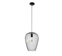 Eglo Lustre NEWTOWN, suspension à flamme vintage, lampe suspendue rétro en acier, couleur : noir, douille : E27, Ø : 27,5 cm