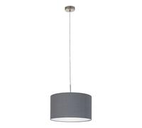 Eglo Suspension PASTERI en acier et tissu (textile à flamme) – Nickel mat gris, Ø 38 cm, douille E27