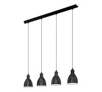 Eglo Suspension PRIDDY E27 4x40W acier noir et blanc 975x155x1100 mm
