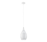 Eglo Suspension RAZONI 92251 – E27, acier blanc, verre satiné, 1x60W