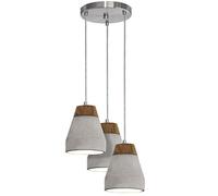 Eglo Lustre TAREGA, lampe pendante en béton à 3 flammes, matériau : acier