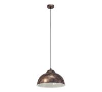 Eglo Lustre TRURO 2, suspension à flamme au design industriel, lampe pendante rétro en acier, couleur : cuivre ancien, douille : E27