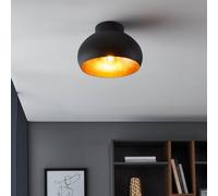 Eglo Plafonnier MOGANO 2 E27 1X40W acier noir et or D280mm