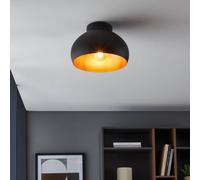 Plafonnier MOGANO 2 E27 1X40W en acier noir et cuivre D280mm