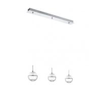 Suspension M1 LED 3X5W en acier chrome 870x140x1100mm