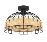 Eglo Plafonnier Anwick - Noir et bois clair