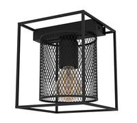 Plafonnier CATTERICK E27 1X40W en acier noir 165x165x190mm