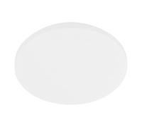 EGLO Plafonnier extérieur LED Approdo, 4600 lumens, lampe de plafond pour | terrasse et balcon, luminaire en plastique blanc, IP54, blanc chaud, Ø 43 cm