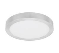 Eglo Plafonnier Fueva 4, luminaire plafond design moderne | Applique dimmable métal nickel mat, plastique blanc, lumière chaude et froide, éclairage moderne