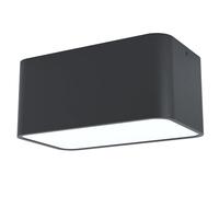 Eglo Plafonnier Grimasola, lampe de plafond 2 flammes en aluminium, acier et plastique, luminaire plafond noir et blanc, lampe à montage avec douille E27, L 24 cm