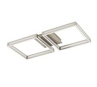 Eglo Plafonnier LED Altaflor, luminaire minimaliste en métal nickel mat et