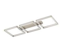 Eglo Plafonnier LED Altaflor, luminaire minimaliste en métal nickel mat et