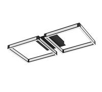 Plafonnier ALTAFLOR LED 8X2,8W en acier noir 650x300x70mm