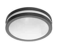 Eglo Plafonnier LED connecté Locana-C, lampe de plafond extérieure, spot en | saillie rond, intensité variable, acier galvanisé en anthracite, blanc chaud, IP44