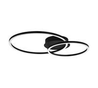 EGLO Plafonnier LED connecté Mottafollone, ZigBee, app et commande vocale | Alexa, couleur de lumière réglable (blanc chaud - blanc froid), plafonnier en noir, 41,5 x 29 cm