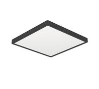 Eglo Plafonnier LED Fueva 6, lampe de plafond carrée, luminaire en saillie | éclairage pour salle de bains en plastique noir et blanc, blanc chaud - blanc froid, IP44, 15 x 15 cm