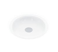 Eglo Plafonnier LED Igroka 1, lampe de plafond effet cristal, dimmable | télécommande, éclairage ciel étoilé, métal blanc et chrome, blanc chaud-froid, Ø 46,5 cm