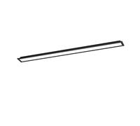 Eglo Plafonnier LED Moradillo, lampe de plafond avec dip switch, panneau | plat en métal et plastique noir et blanc, éclairage blanc chaud, blanc neutre, blanc froid, luminaire 15 x 120 cm