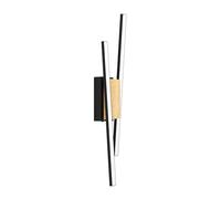 Eglo Plafonnier LED Panagria, lampe de plafond minimaliste pour salon et | couloir, FSC100HB, luminaire en aluminium, acier, bois et plastique en noir, brun et blanc, blanc chaud, 57 cm