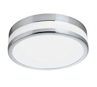 EGLO Plafonnier LED Parlermo pour salle de bain, lampe de plafond en métal | chromé et verre blanc, Ø 29,5 cm, IP44