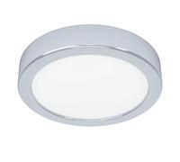 Eglo Plafonnier LED salle de bains Fueva 6, lampe de plafond Ø 16,5 cm | luminaire en saillie, acier aspect chromé et plastique blanc, blanc chaud froid, IP44