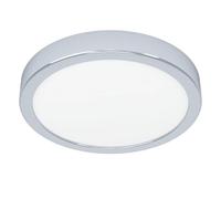 Eglo Plafonnier LED salle de bains Fueva 6, lampe de plafond Ø 21,1 cm | luminaire en saillie, acier aspect chromé et plastique blanc, blanc chaud froid, IP44
