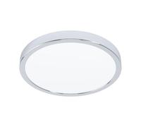 Eglo Plafonnier LED salle de bains Fueva 6, lampe de plafond Ø 27,8 cm | luminaire en saillie, acier aspect chromé et plastique blanc, blanc chaud froid, IP44