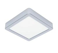 Eglo Plafonnier LED salle de bains Fueva 6, lampe de plafond 15 x 15 cm | luminaire en saillie, acier aspect chromé et plastique blanc, blanc chaud froid, IP44