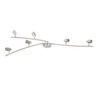 EGLO Plafonnier Magnum, projecteur plafond design | Spot plafond acier nickel mat chrome, douille GU10, éclairage moderne et design