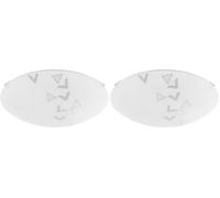 Eglo Plafonnier Mars, applique murale 1 flamme, luminaire de plafond en acier, couleur : blanc, verre : blanc satiné motif triangles, douille : E27 (Lot de 2)