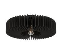 Eglo Plafonnier Palombaia, lampe de plafond ronde, luminaire en saillie | pour chambre et salon, bois noir, douille E27, Ø 50 cm