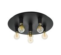 Eglo Plafonnier Passano 1, lampe de plafond 6 flammes moderne et | industrielle, lampe de salon en acier noir, lampe de cuisine, lampe de couloir avec douille E27