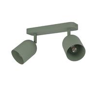 Eglo Plafonnier Tilston, 2 spots orientables, lampe de plafond pour salon | et chambre, luminaire en acier vert foncé, douille E14, 28 cm