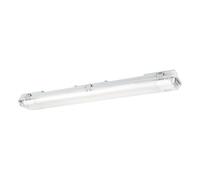 Eglo Plafonnier Tube-E, réglette étanche pour garage atelier cave, éclairage pour pièces humides, lampe tube 67,5 cm, plastique gris, 2 douilles G13, IP65