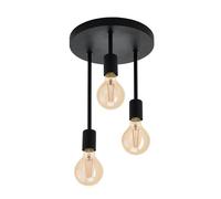 Eglo Plafonnier Wilmcote, lampe de plafond 3 flammes style industriel