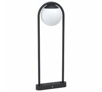 Eglo Lampadaire extérieur Prata Vecchia, 1 flamme, design minimaliste | lampadaire en acier galvanisé noir et plastique blanc, lampe extérieure avec douille E27, indice de protection IP44